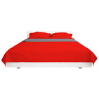 vidaXL Zweiseitige Tagesdecke Gesteppt Rot und Grau 170x210 cm