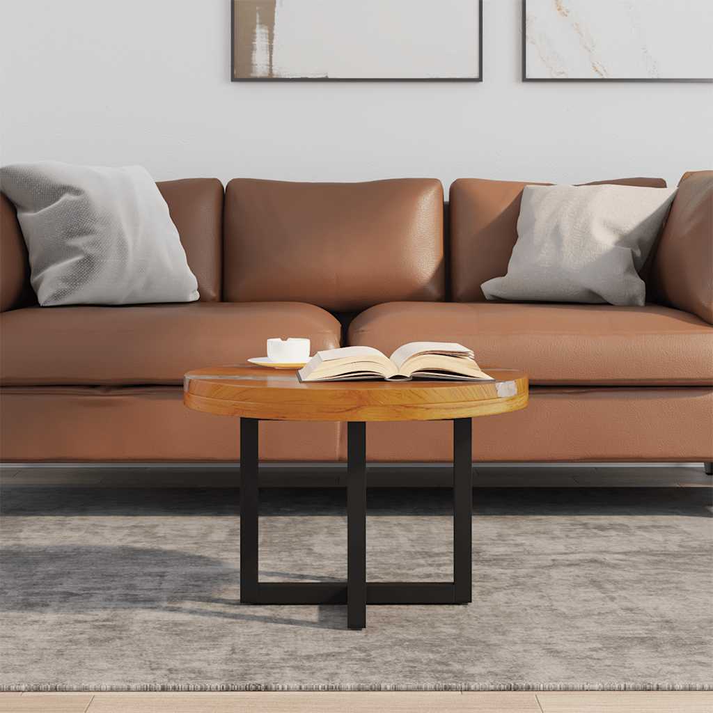 vidaXL Couchtisch Teak Harz 60 cm