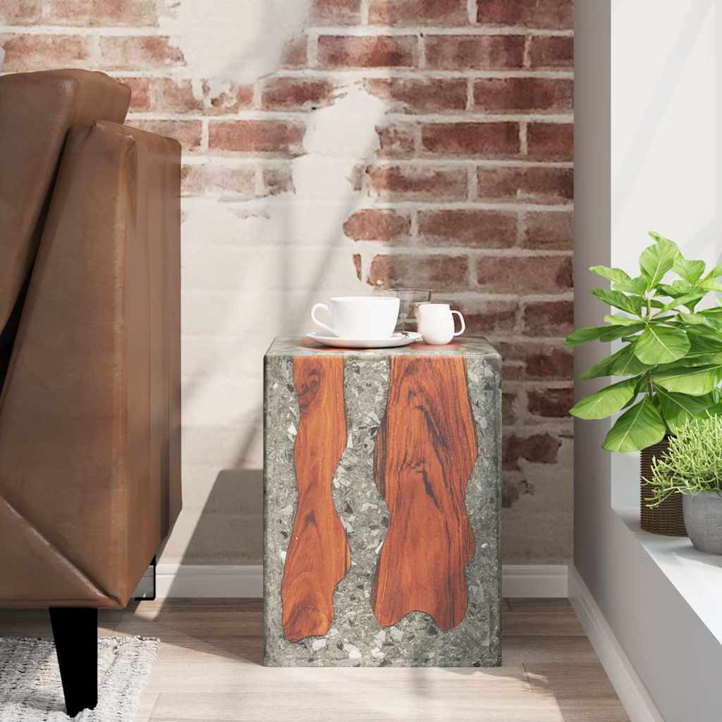 vidaXL Hocker Teak Massivholz und Harz
