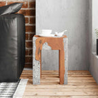 vidaXL Hocker Massivholz Teak und Harz