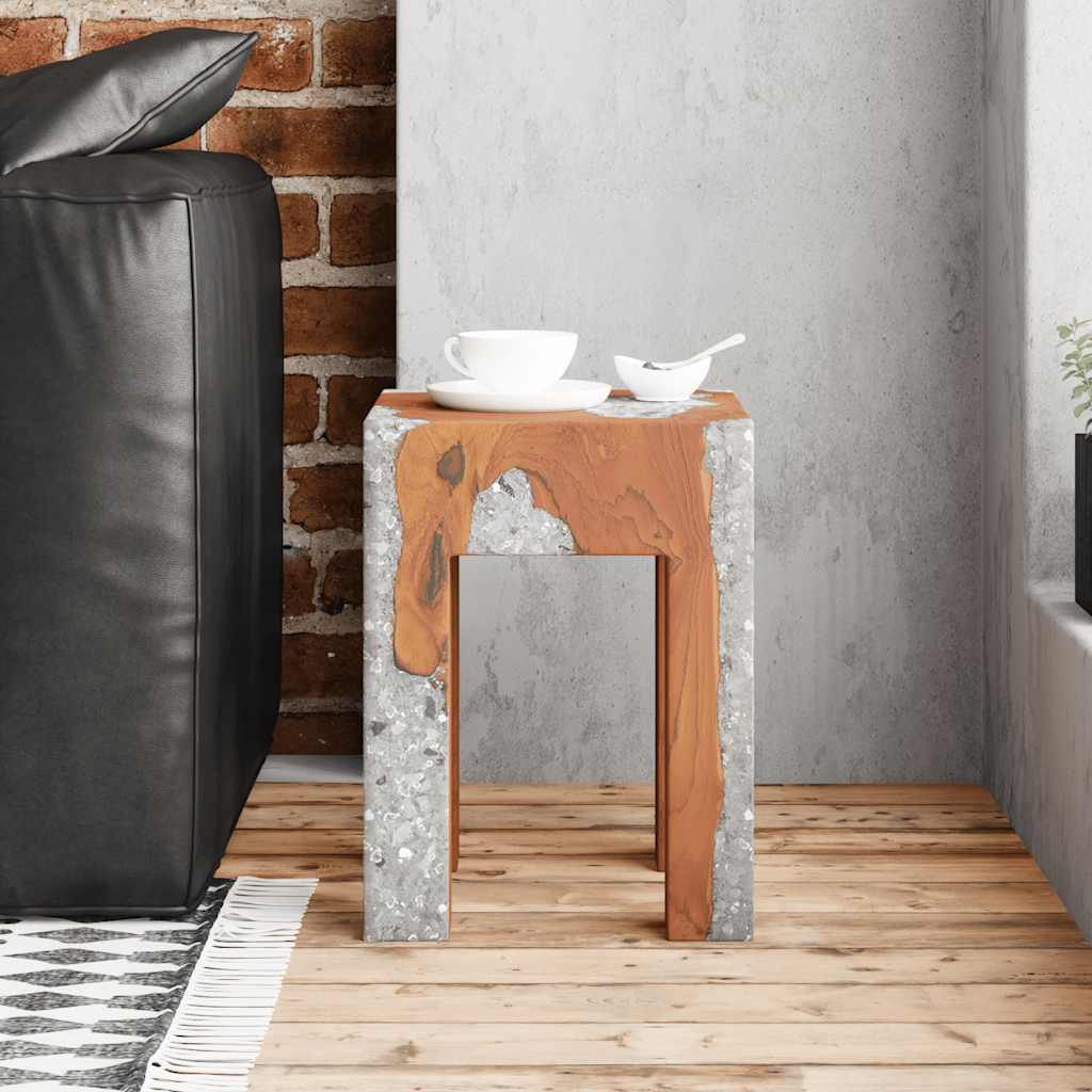vidaXL Hocker Massivholz Teak und Harz