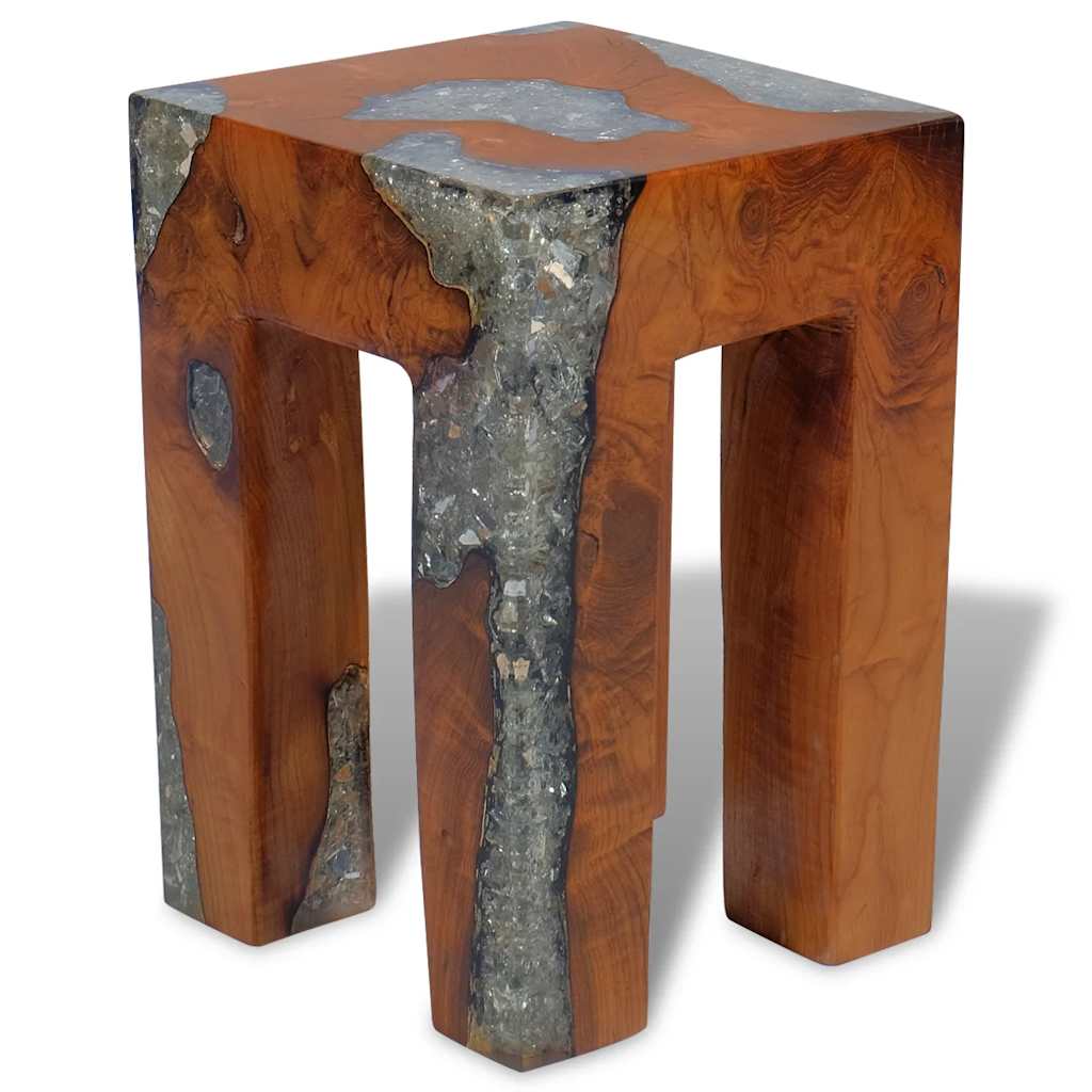 vidaXL Hocker Massivholz Teak und Harz
