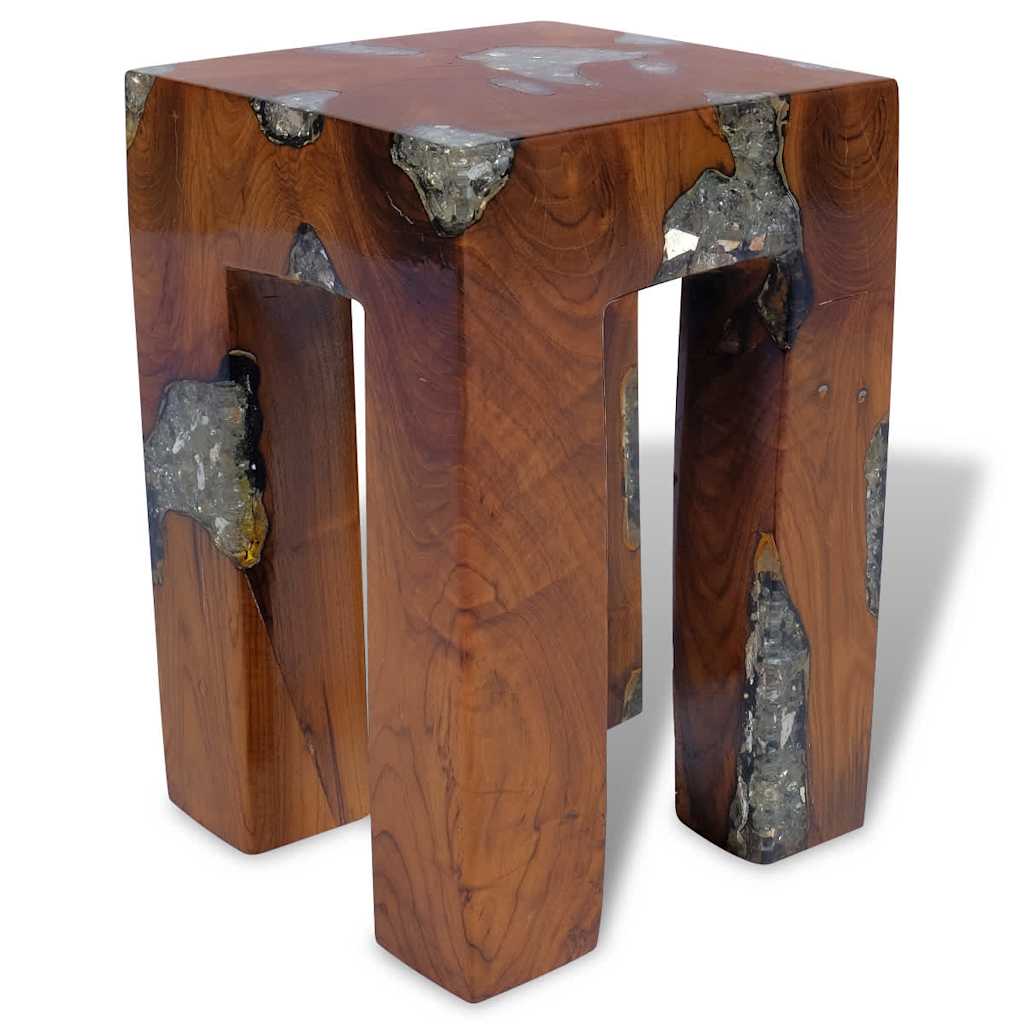 vidaXL Hocker Massivholz Teak und Harz