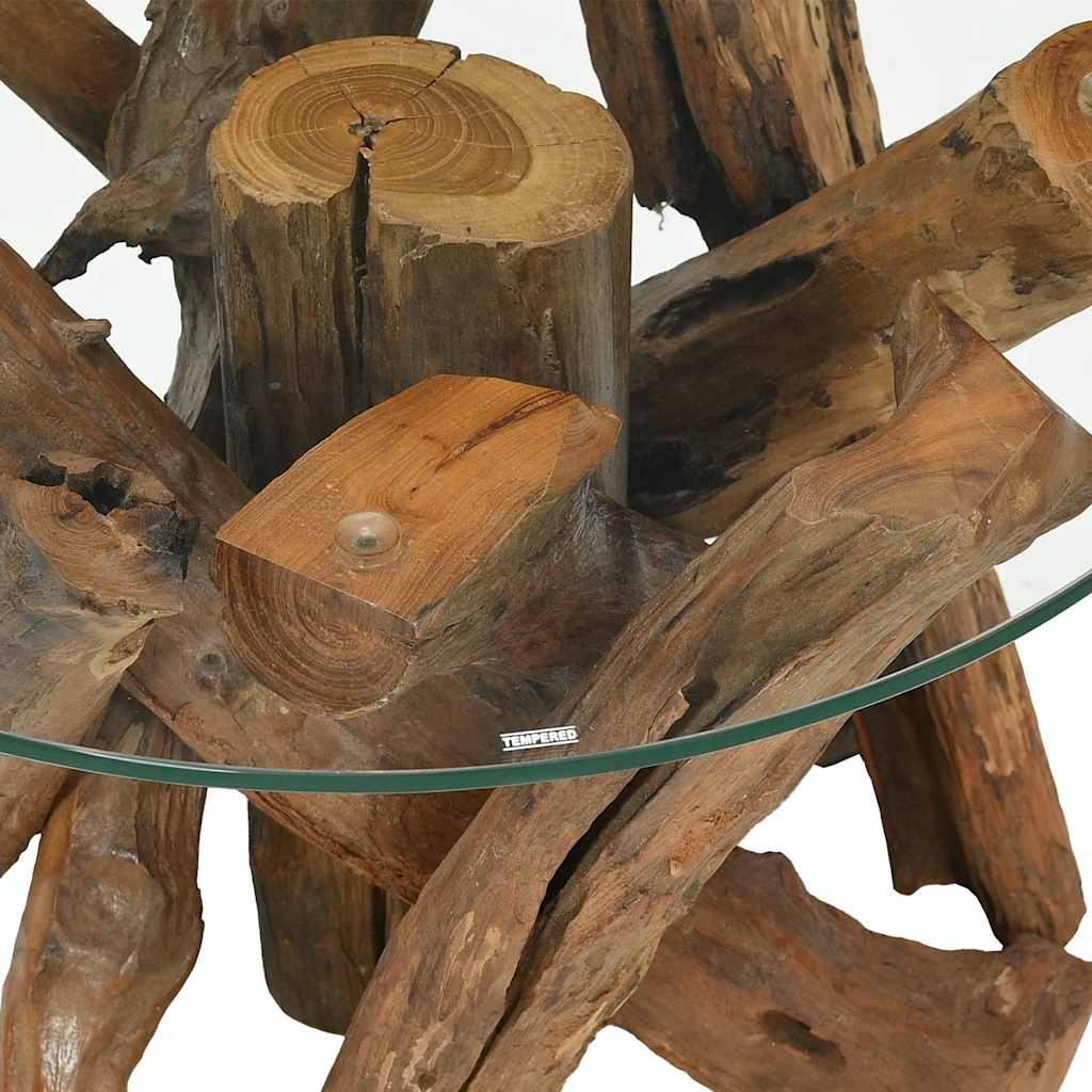 vidaXL Couchtisch Massivholz Teak Treibholz 60 cm