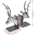 vidaXL Buchstützen Hirsch 2 Stk. Aluminium Silbern