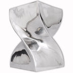 vidaXL Hocker/Beistelltisch Verdrehte Form Silbern Aluminium