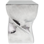 vidaXL Hocker/Beistelltisch Verdrehte Form Silbern Aluminium