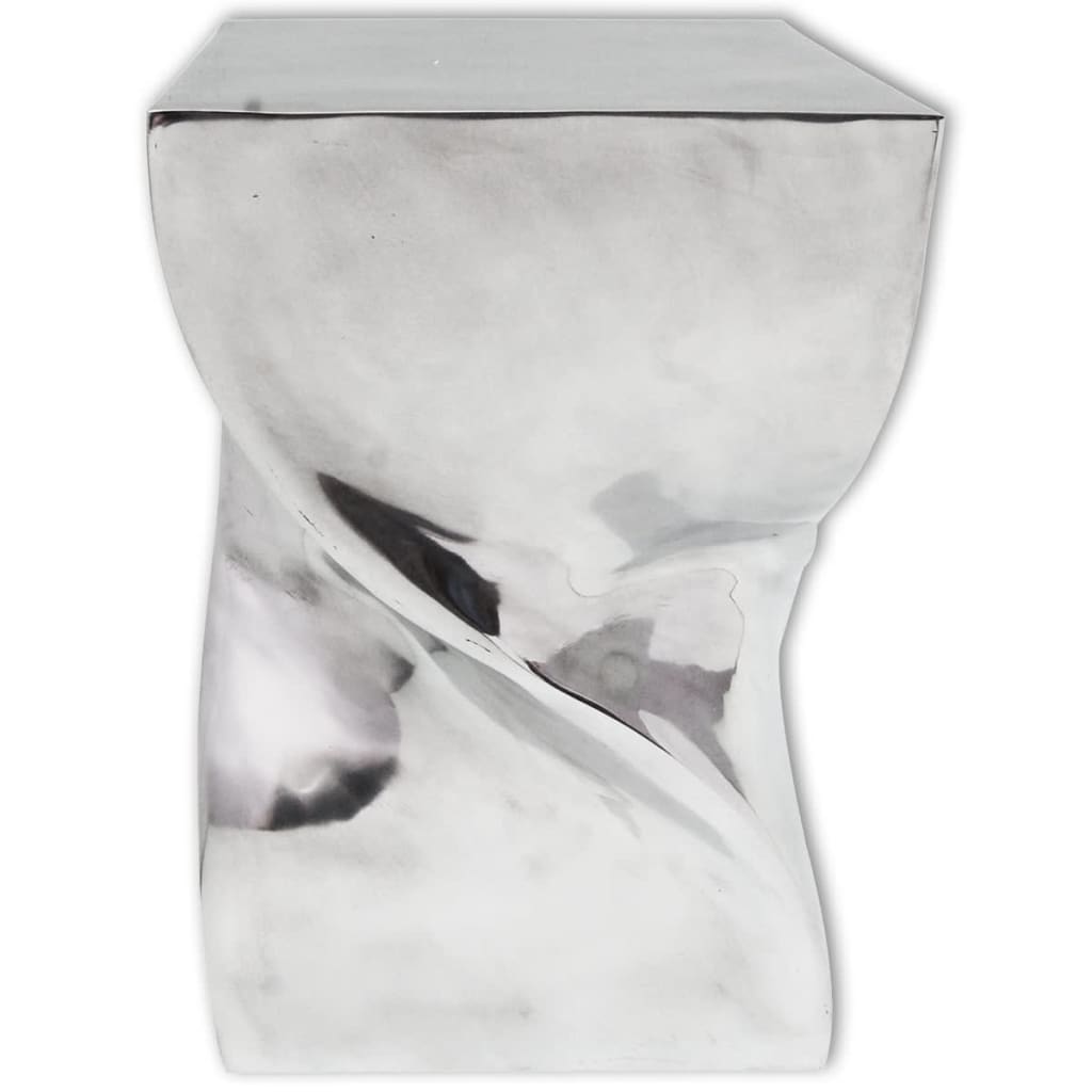 vidaXL Hocker/Beistelltisch Verdrehte Form Silbern Aluminium