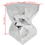 vidaXL Hocker/Beistelltisch Verdrehte Form Silbern Aluminium