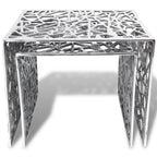 vidaXL Beistelltische 2 Stk. Quadratisch Silbern Aluminium