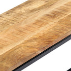 vidaXL Esszimmerbank 120 cm Massives Raues Mangoholz