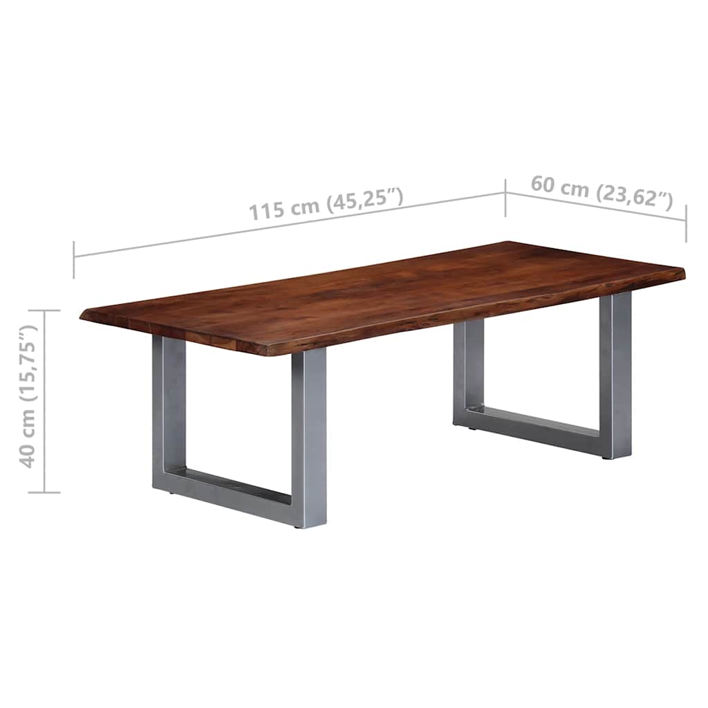 vidaXL Couchtisch mit lebenden Kanten 115x60x40 cm Massivholz Akazie