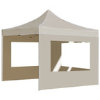 vidaXL Profi-Partyzelt Faltbar mit Wänden Aluminium 3x3 m Creme
