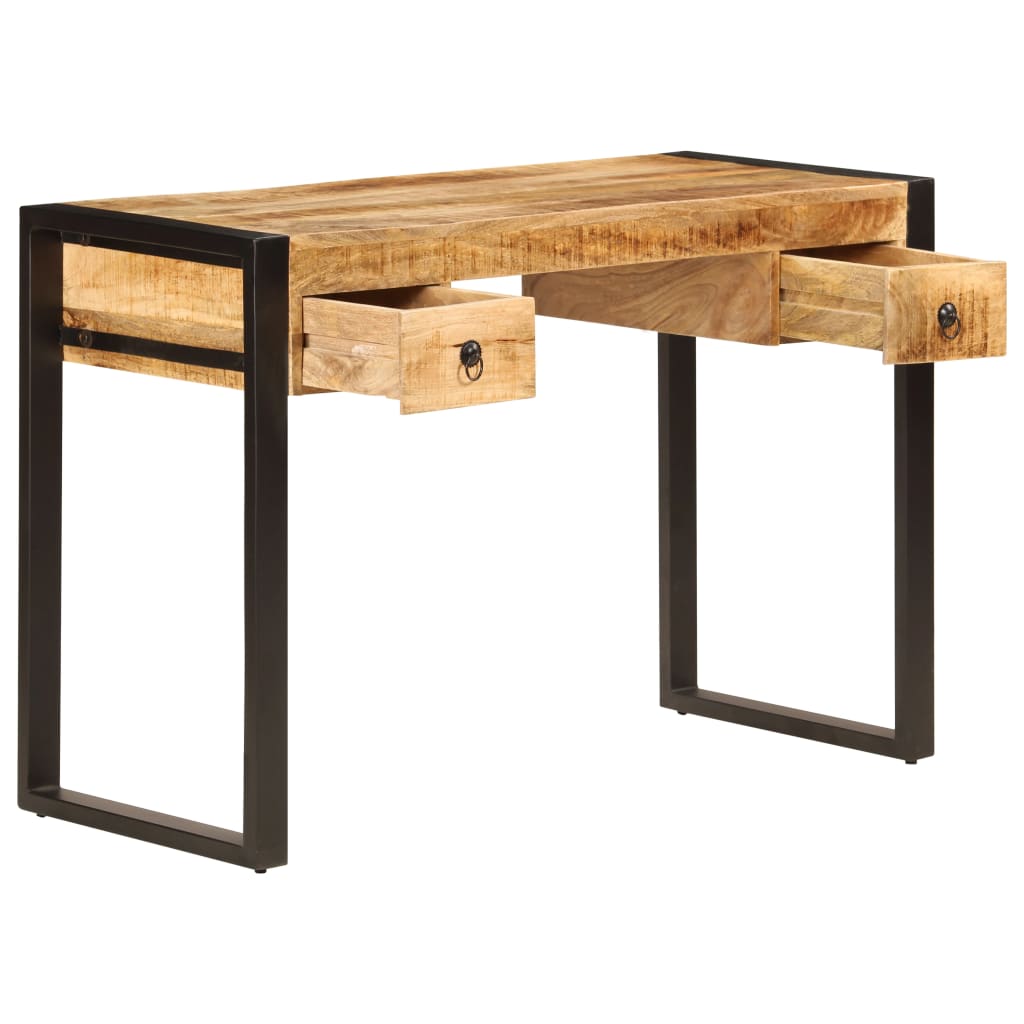 vidaXL Schreibtisch mit 2 Schubladen 110 x 50 x 77 cm Mangoholz Massiv