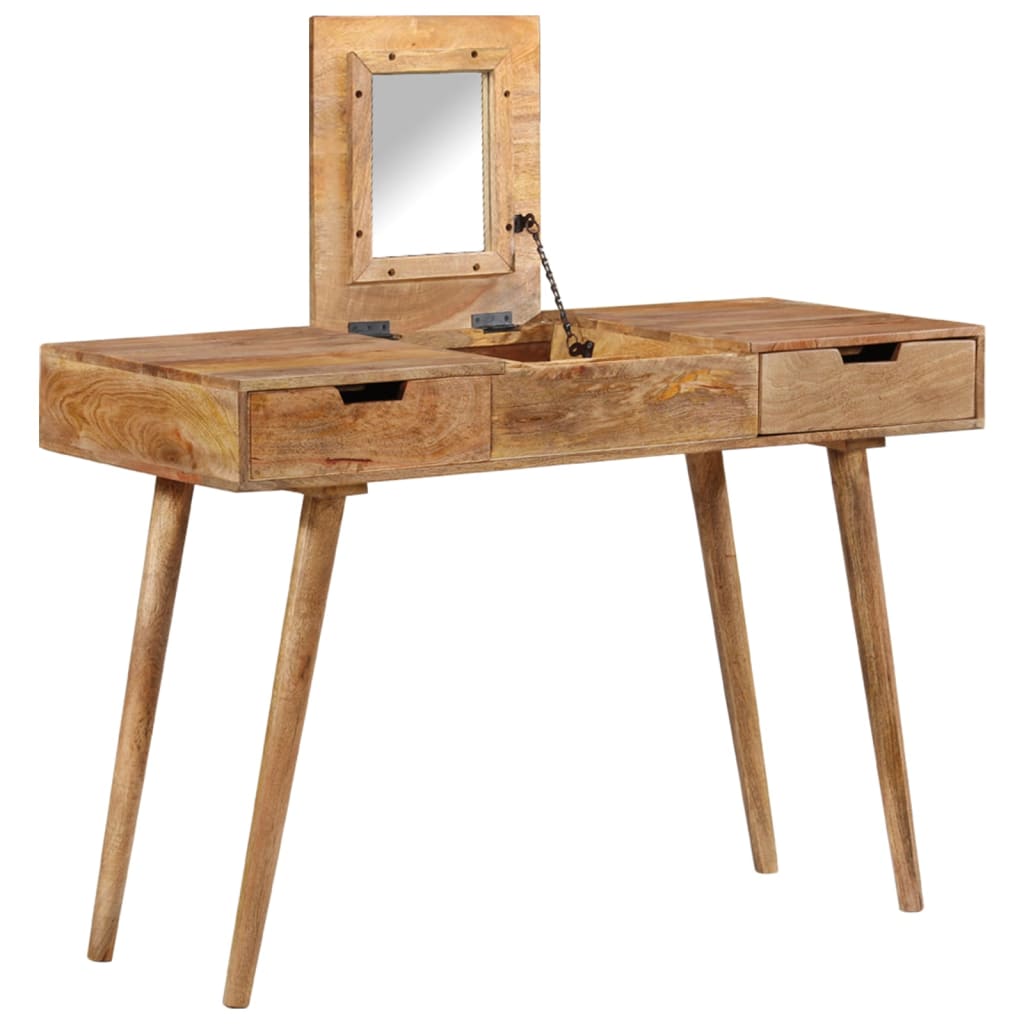 vidaXL Schminktisch 112x45x76 cm Massivholz Mango
