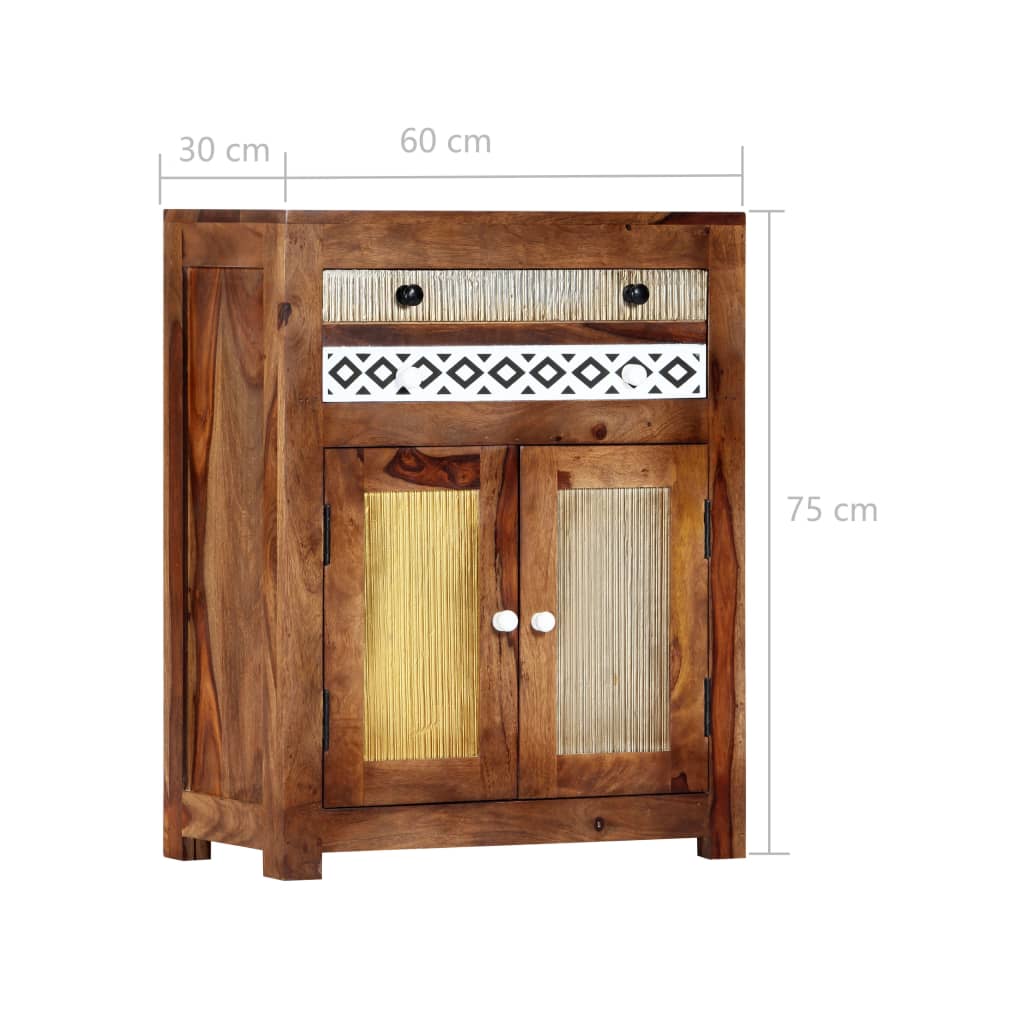 vidaXL Beistellschrank 60x30x75 cm Massivholz Akazie