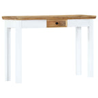 vidaXL Konsolentisch Weiß und Braun 110 x 35 x 75 cm Mangoholz Massiv