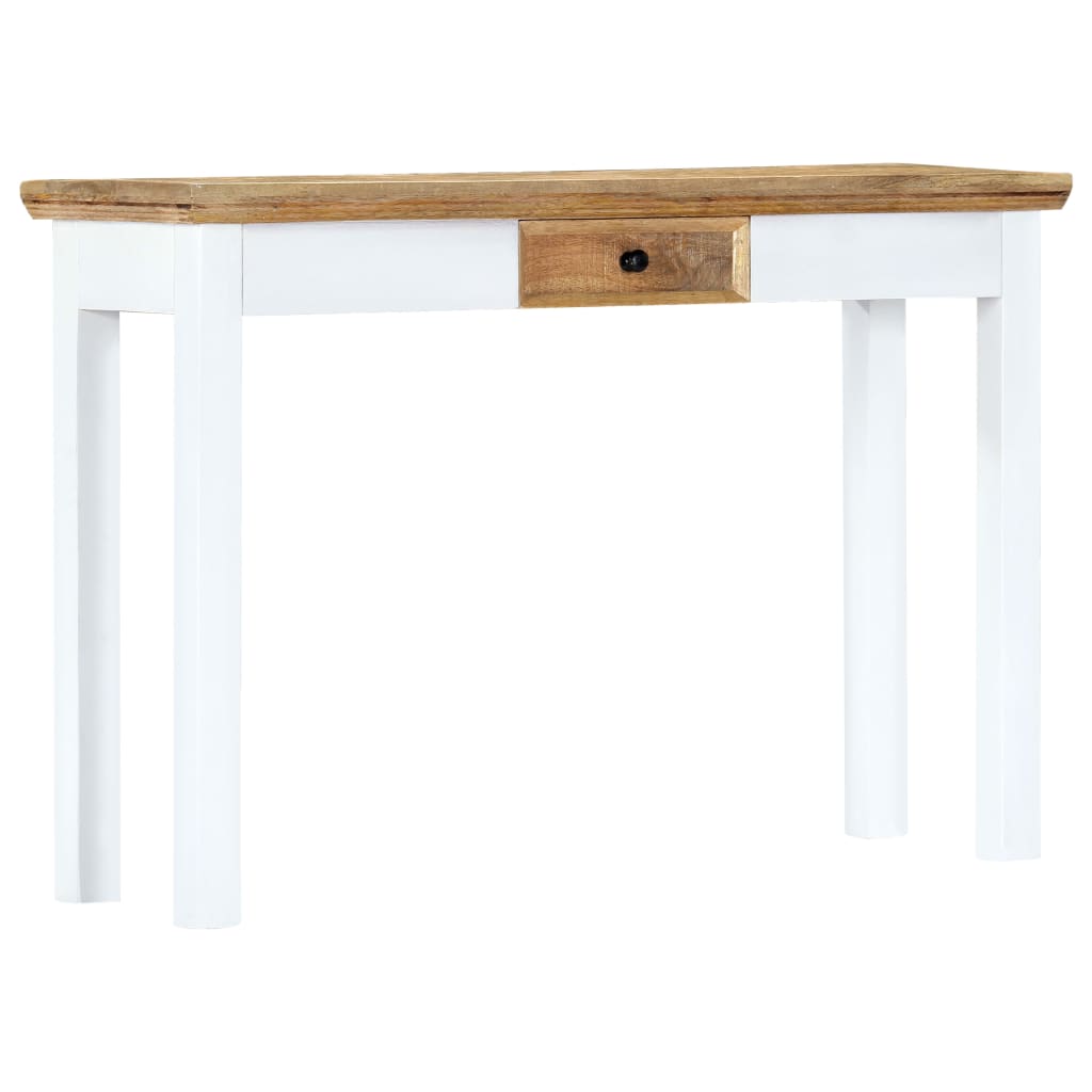 vidaXL Konsolentisch Weiß und Braun 110 x 35 x 75 cm Mangoholz Massiv