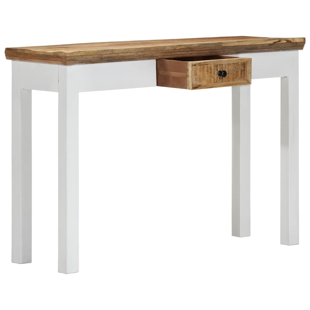 vidaXL Konsolentisch Weiß und Braun 110 x 35 x 75 cm Mangoholz Massiv