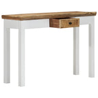 vidaXL Konsolentisch Weiß und Braun 110 x 35 x 75 cm Mangoholz Massiv