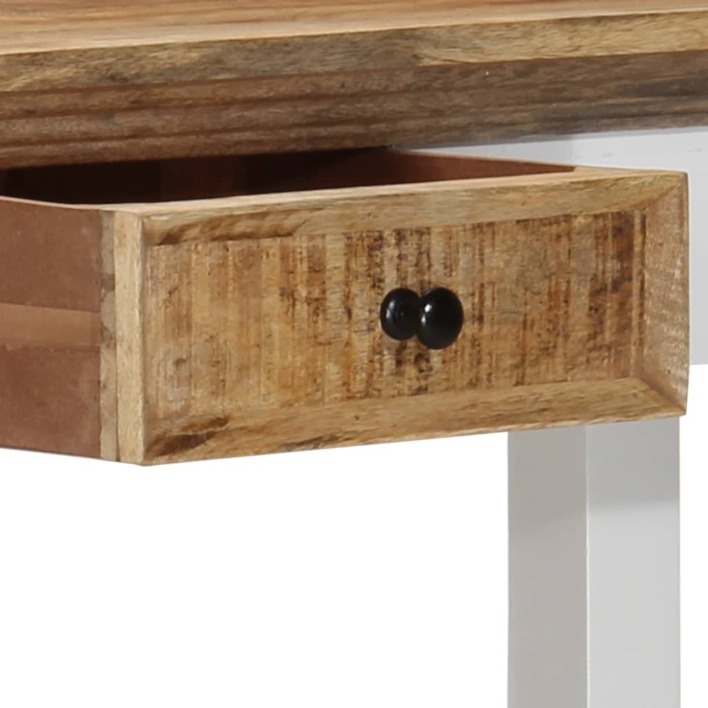 vidaXL Konsolentisch Weiß und Braun 110 x 35 x 75 cm Mangoholz Massiv