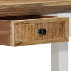 vidaXL Konsolentisch Weiß und Braun 110 x 35 x 75 cm Mangoholz Massiv