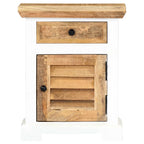 vidaXL Nachttisch Weiß und Braun 40x30x50 cm Massivholz Mango