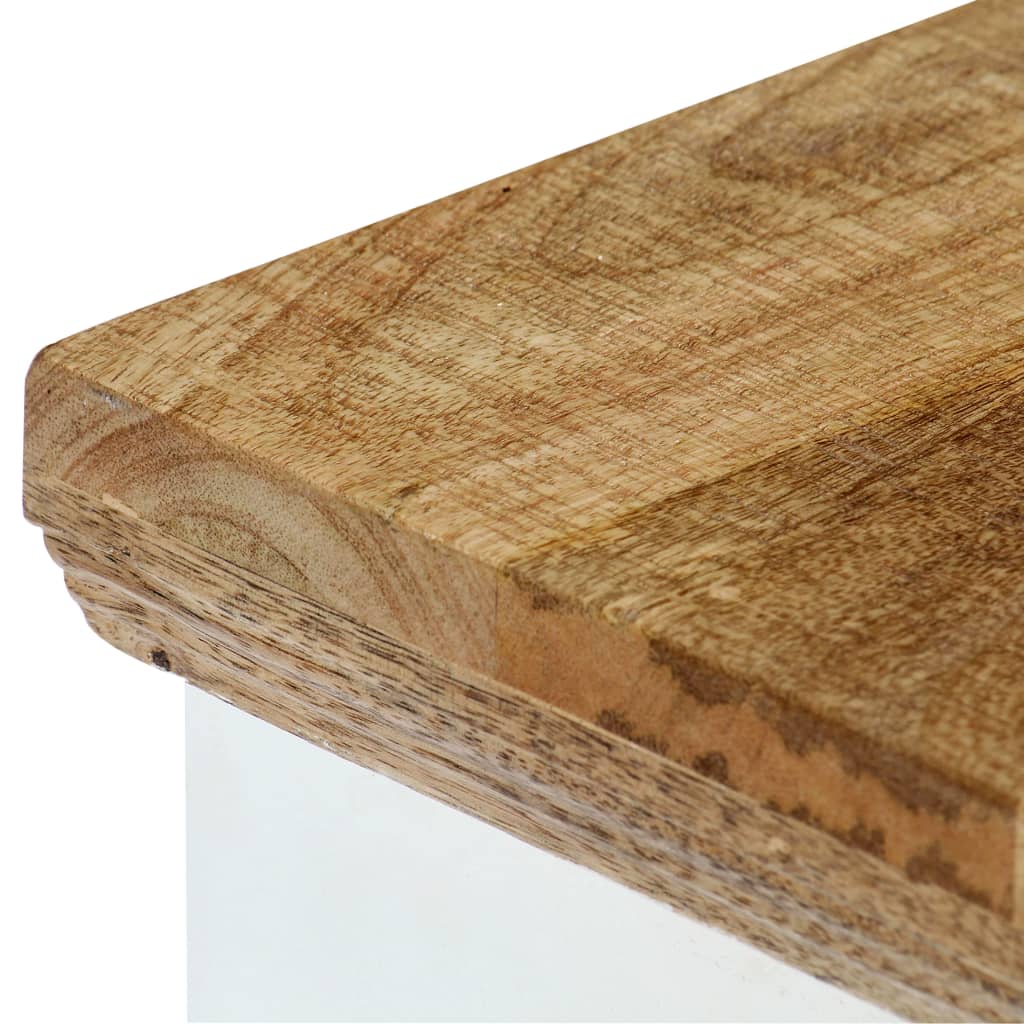 vidaXL Nachttisch Weiß und Braun 40x30x50 cm Massivholz Mango