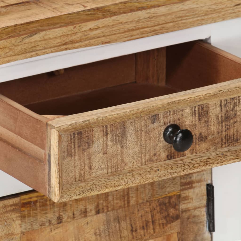 vidaXL Nachttisch Weiß und Braun 40x30x50 cm Massivholz Mango