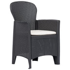 vidaXL Gartenstuhl 2 Stk. mit Kissen Braun Kunststoff Rattan-Optik