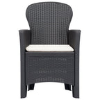 vidaXL Gartenstuhl 2 Stk. mit Kissen Braun Kunststoff Rattan-Optik
