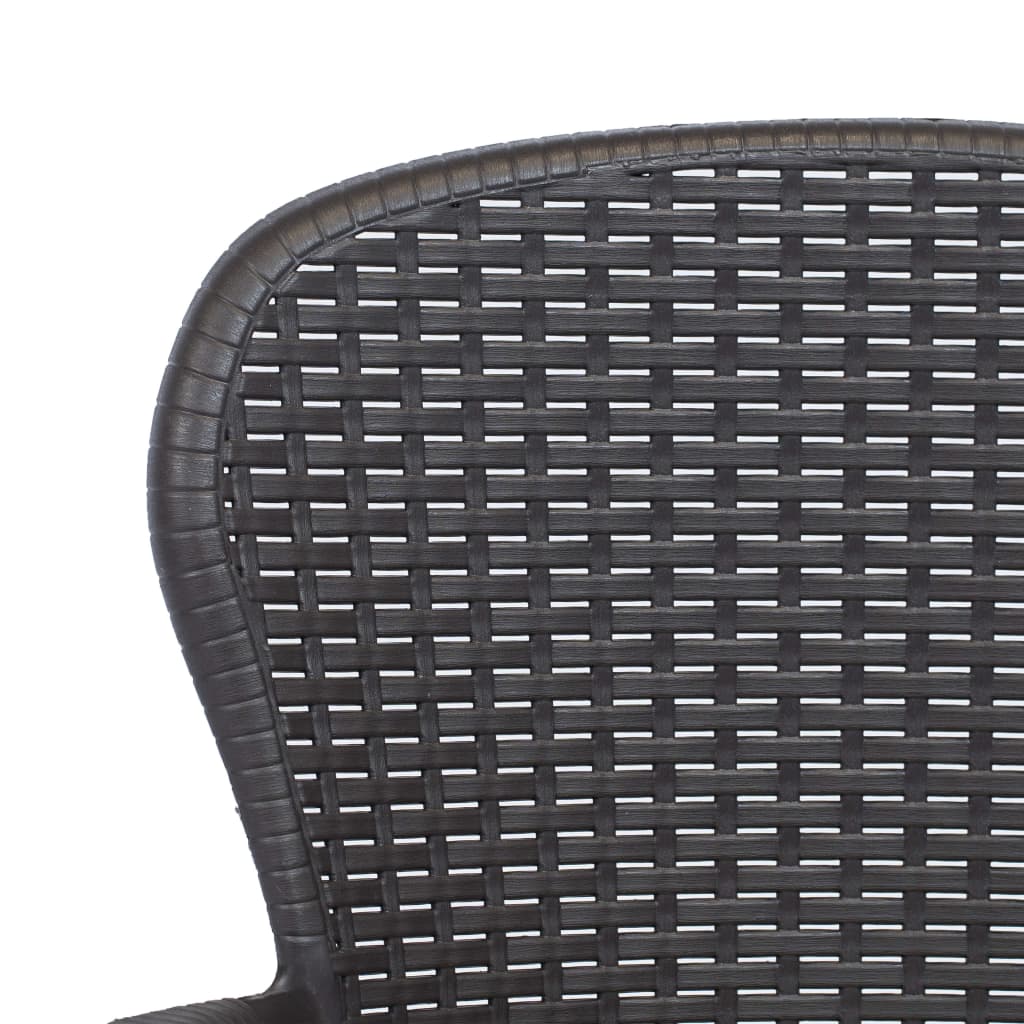 vidaXL Gartenstuhl 2 Stk. mit Kissen Braun Kunststoff Rattan-Optik