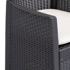 vidaXL Gartenstuhl 2 Stk. mit Kissen Braun Kunststoff Rattan-Optik
