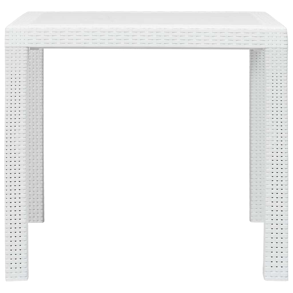 vidaXL Gartentisch Weiß 79x79x72 cm Kunststoff Rattan-Optik
