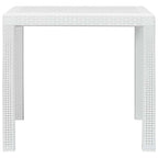 vidaXL Gartentisch Weiß 79x79x72 cm Kunststoff Rattan-Optik