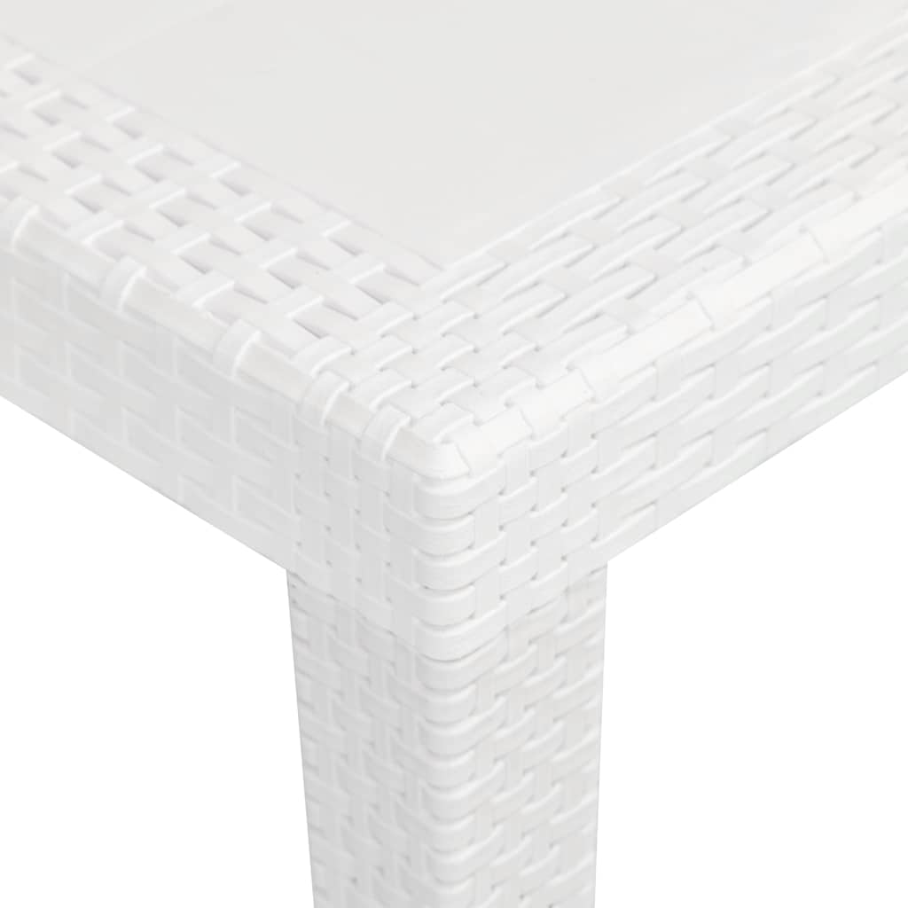 vidaXL Gartentisch Weiß 79x79x72 cm Kunststoff Rattan-Optik