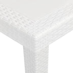 vidaXL Gartentisch Weiß 79x79x72 cm Kunststoff Rattan-Optik