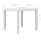 vidaXL Gartentisch Weiß 79x79x72 cm Kunststoff Rattan-Optik