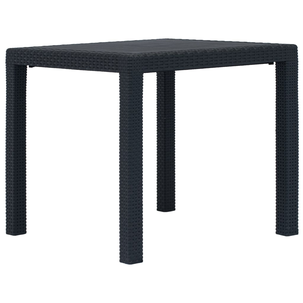 vidaXL Gartentisch Weiß 79x79x72 cm Kunststoff Rattan-Optik