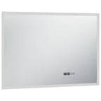 vidaXL LED-Badspiegel mit Berührungssensor und Zeitanzeige 100x60 cm