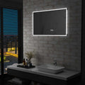 vidaXL LED-Badspiegel mit Berührungssensor und Zeitanzeige 100x60 cm
