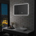 vidaXL LED-Badspiegel mit Berührungssensor und Zeitanzeige 100x60 cm