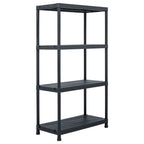 vidaXL Lagerregal Schwarz 100 kg 60 x 30 x 138 cm Kunststoff
