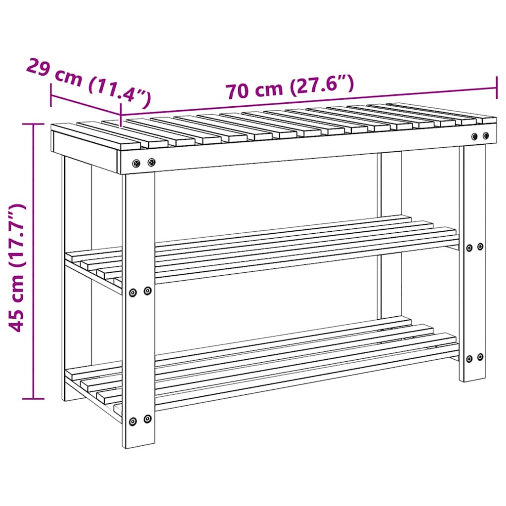vidaXL 2-in-1 Schuhbank 2 Stk. Massivholz Tanne