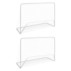 vidaXL Fußballtore 2 Stk. mit Netzen 182×61×122 cm Stahl Weiß