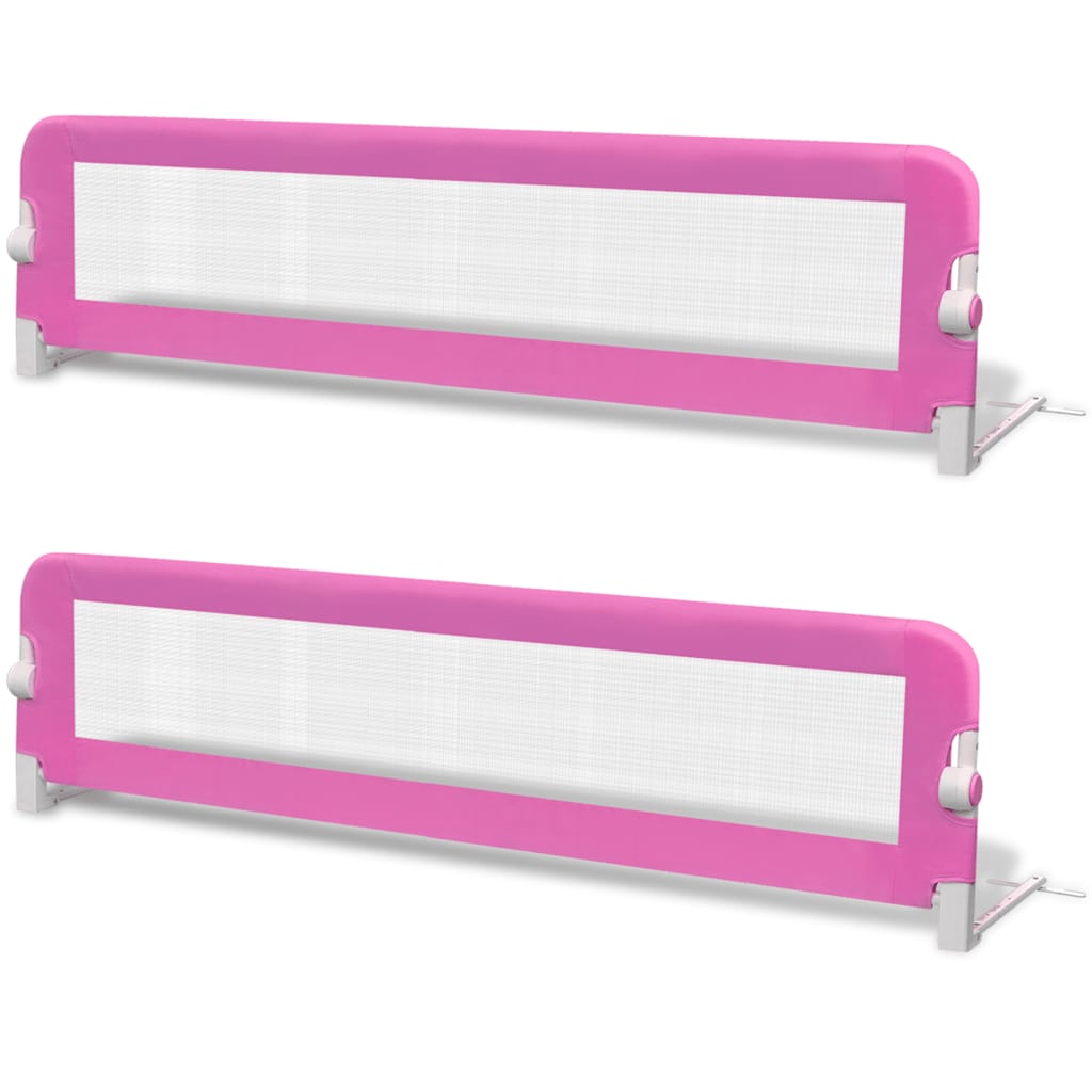 vidaXL Kleinkind Bettschutzgitter 2 Stück Rosa 150 x 42 cm