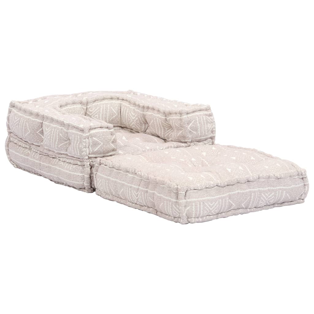 vidaXL 1-Sitzer Modularer Pouf Beige Stoff
