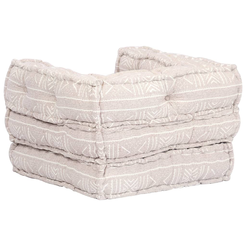 vidaXL 1-Sitzer Modularer Pouf Beige Stoff