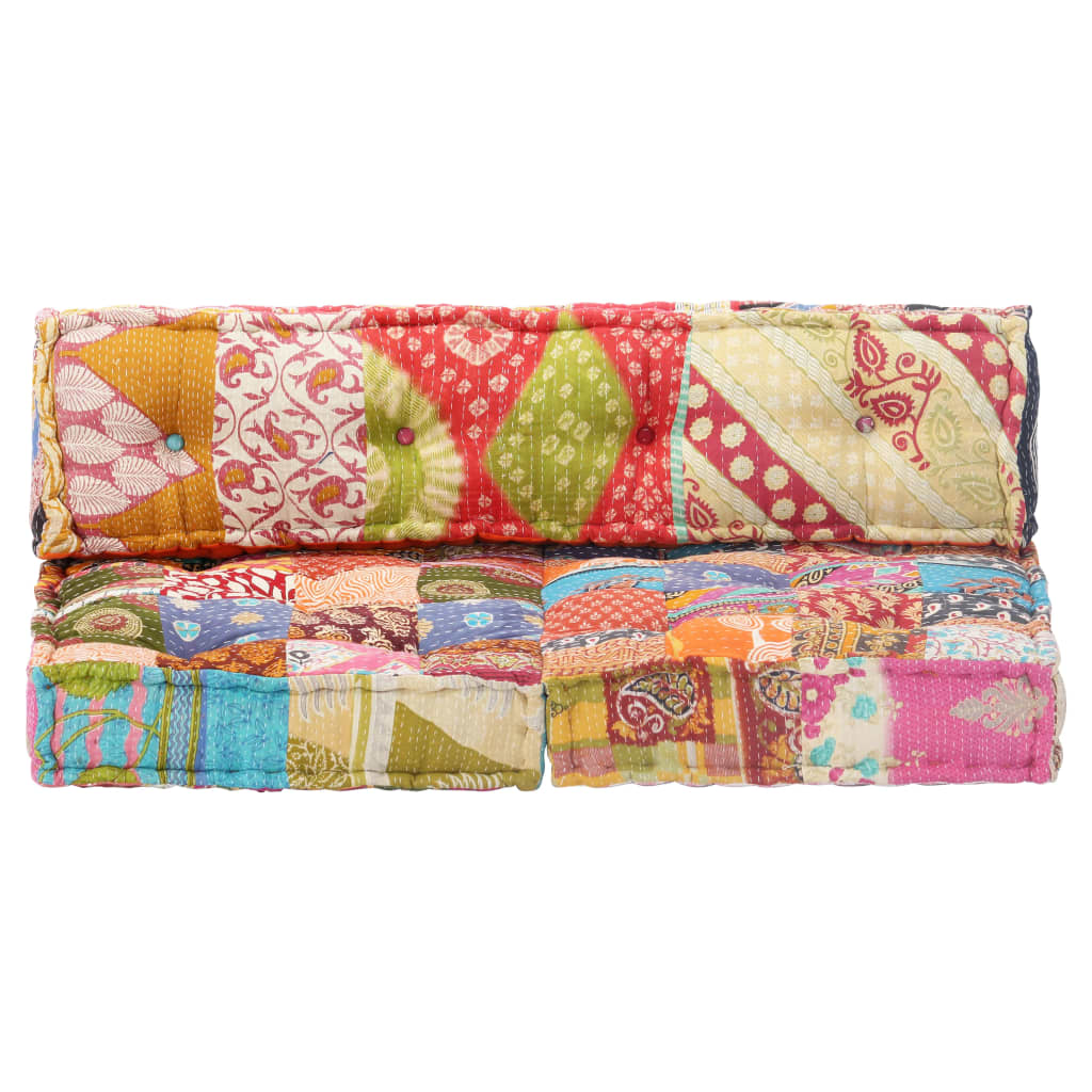 vidaXL Pouf Patchwork Stoff