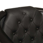 vidaXL Fliegersessel Schwarz Echtleder
